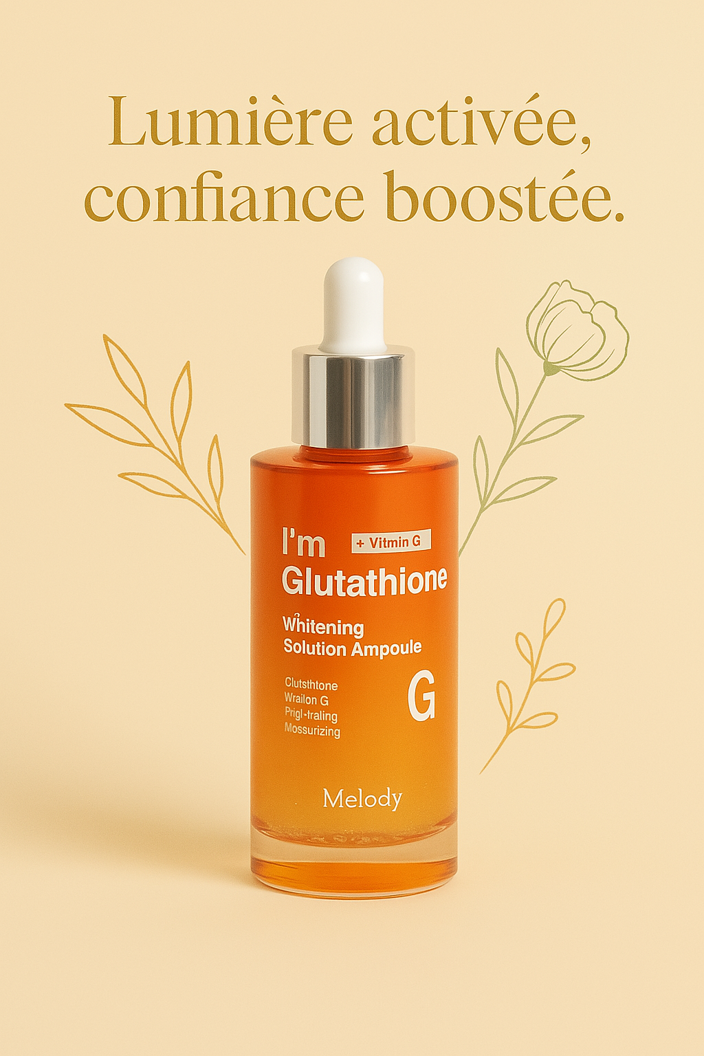 MELODY - I’M - Glutathione Whitening Solution Ampoule - Un teint plus net, plus clair, plus lumineux… sans filtre