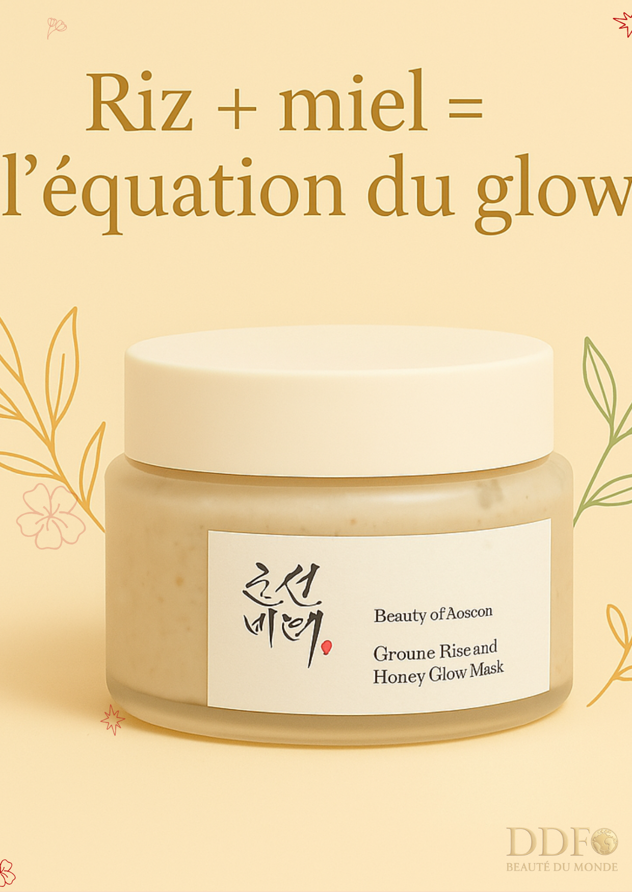 BEAUTY OF JOSEON – Ground Rice and Honey Glow Mask -
Quand ta peau réclame une pause douce et lumineuse, ce masque répond présent