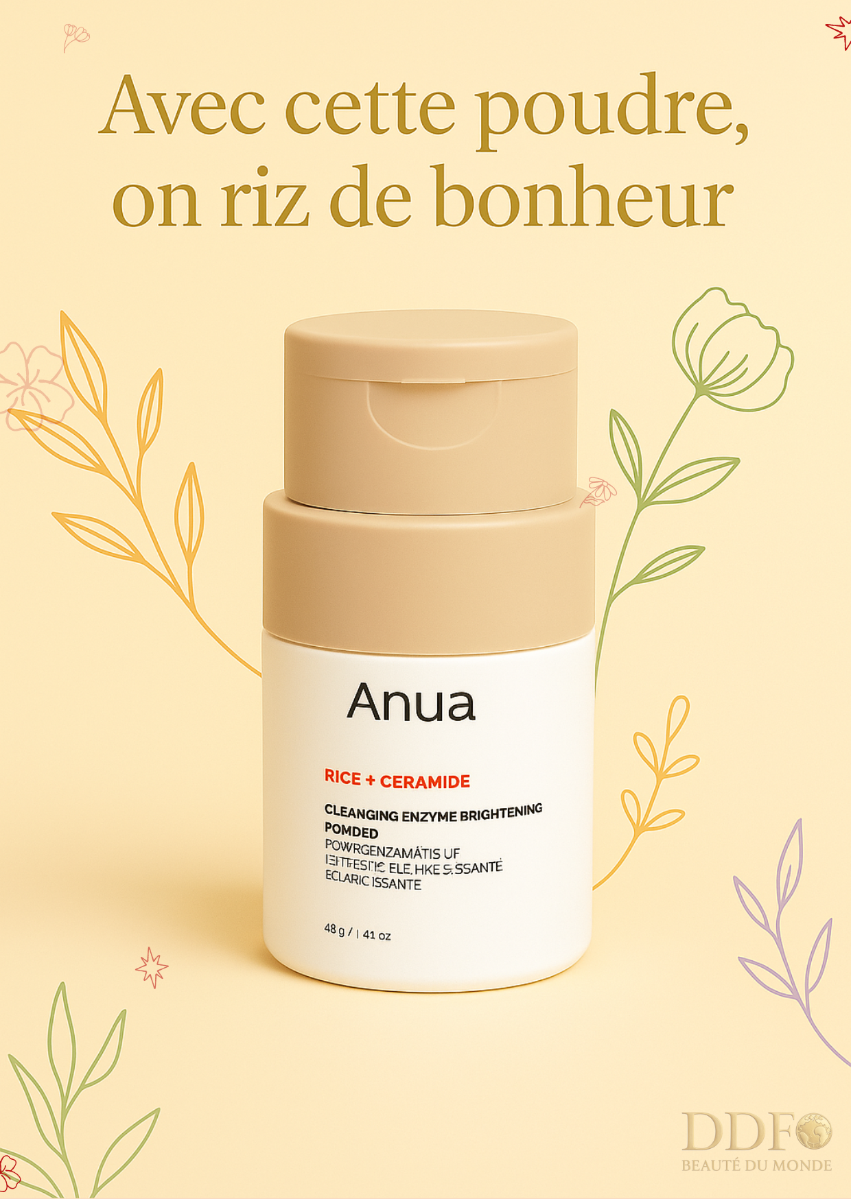 ANUA – Rice Enzyme Brightening Cleansing Powder - Une poudre magique qui transforme l’eau en éclat