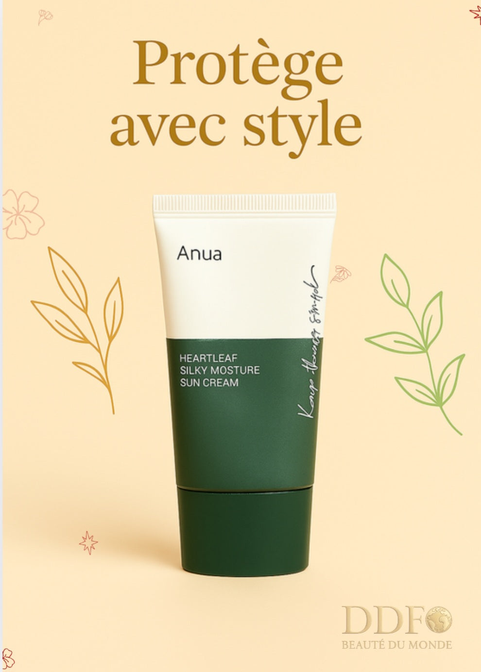 ANUA – Heartleaf Silky Moisture Sun Cream SPF50+ PA++++ - Une crème solaire que ta peau adore ? Oui, ça existe. Et elle est signée ANUA