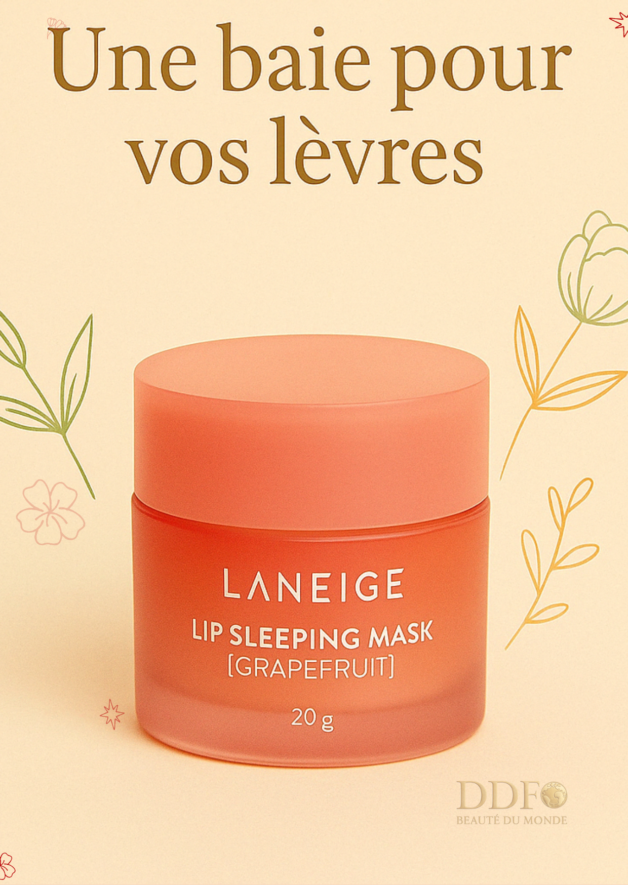 LANEIGE- Lip Sleeping Mask Grapefruit - Le soin de nuit qui exfolie ton ex… enfin, tes lèvres