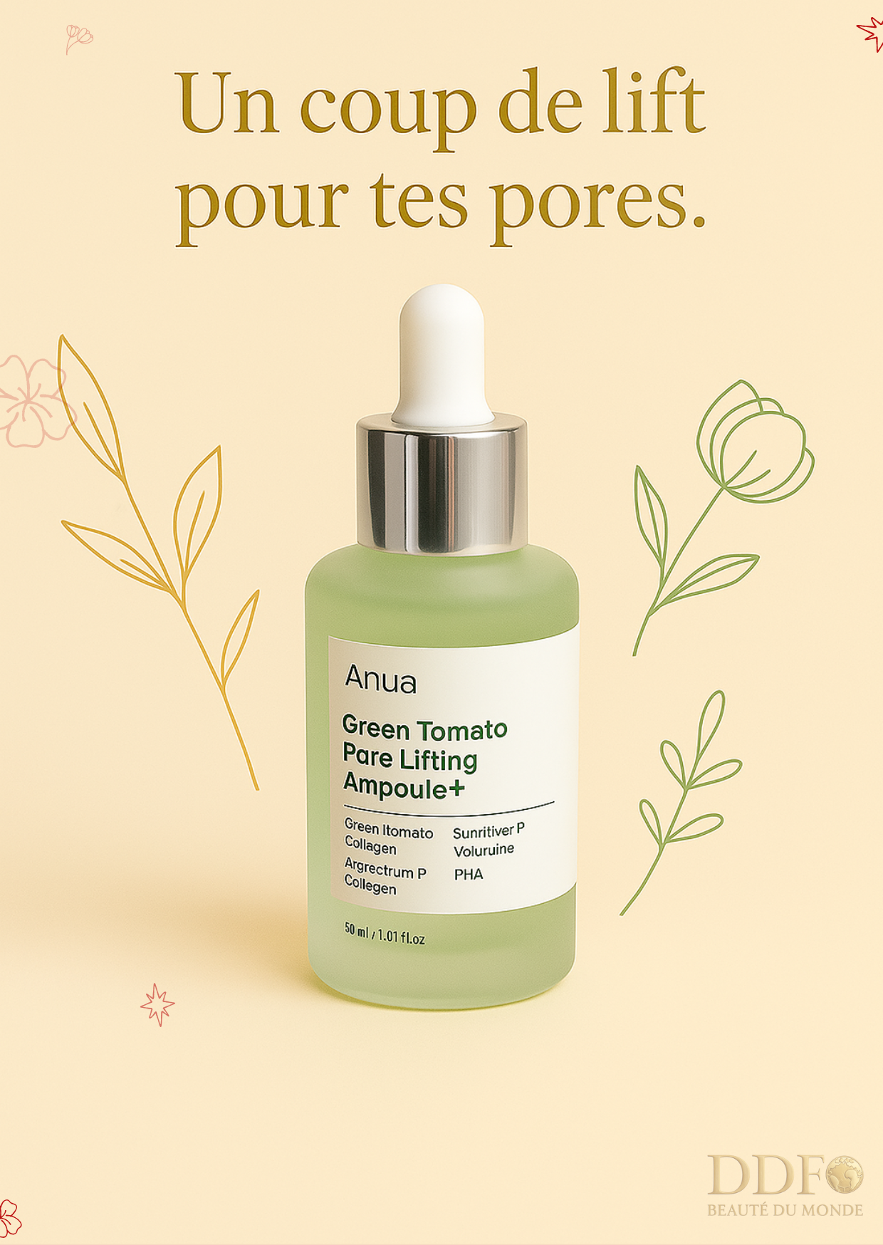 SUNGBOON EDITOR – Green Tomato Pore Lifting Ampoule -
Des pores floutés, une peau liftée, et zéro tomate écrasée