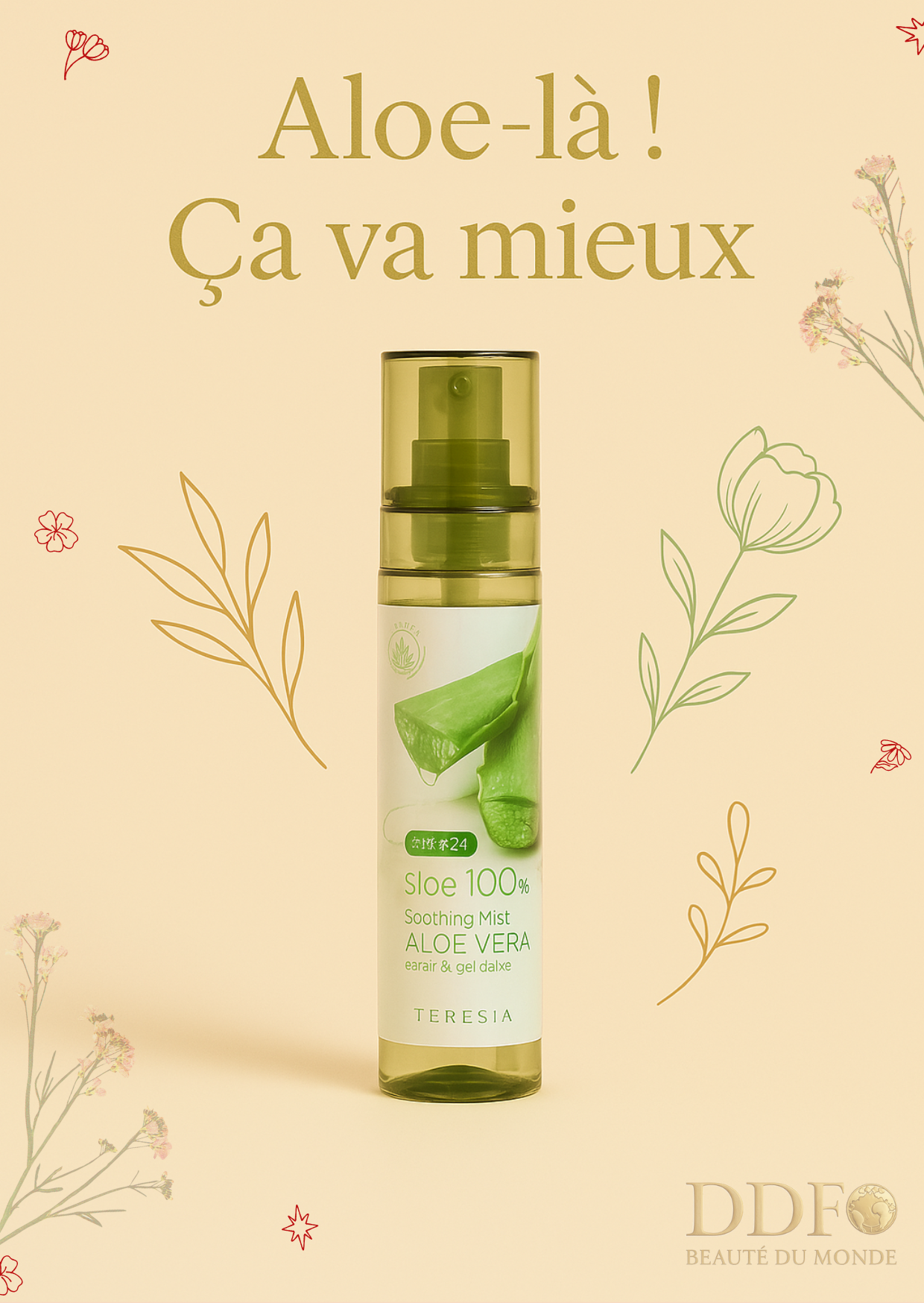 TERESIA – Aloe Vera Moisture 100% Soothing Mist - Un pschit de fraîcheur, un shoot d’hydratation, zéro effort