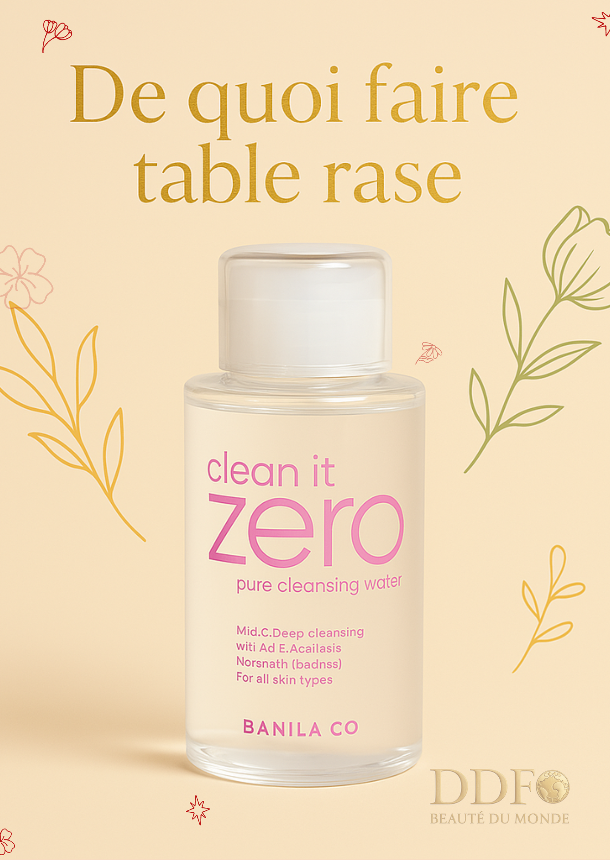 BANILA CO – Clean It Zero Pure Cleansing Water - Le démaquillage minimaliste. Parce qu’aujourd’hui, t’as juste envie de simplicité