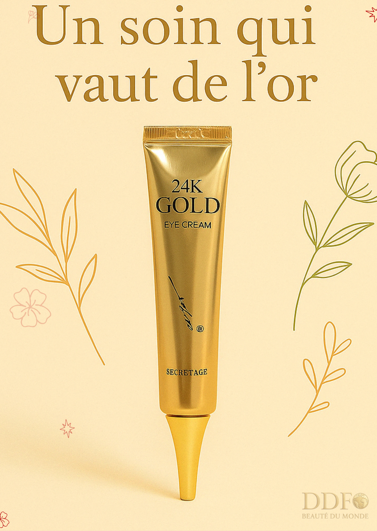 24K Gold Eye Cream – Soin Contour des Yeux Précieux -
Ton regard mérite de l'or