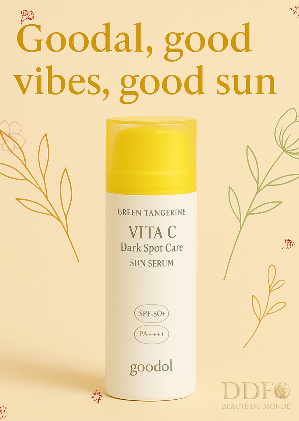GOODAL – Vita C Sun Serum SPF 50+ PA++++ - Un sérum solaire ? Oui. Et en plus, il te fait briller… sans briller